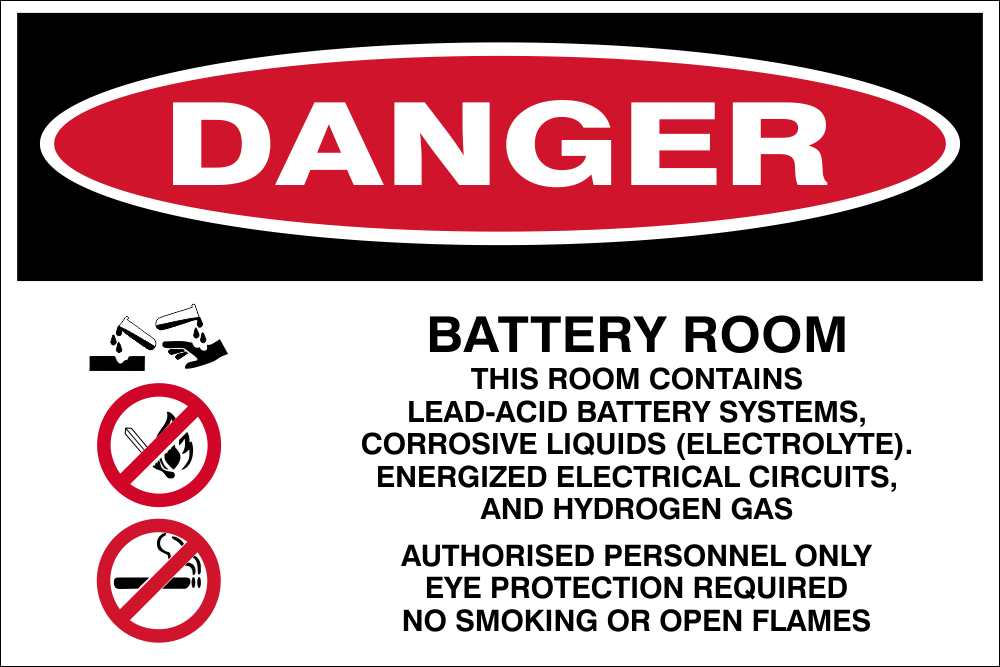 Danger Battery Room Safety Sign Dan088 Safety Sign Online 1174