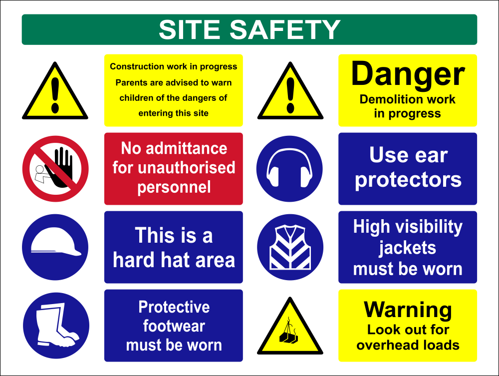 Site safety sign, incl. warning and danger sign (C45) | Safety Sign Online