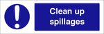 Clean up spillages safety sign (CAT12)