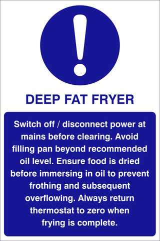 Deep fat fryer safety sign (CAT18)