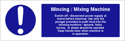 Mincing, Mixing Machine safety sign (CAT31)