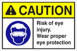 Caution : risk of eye of injury safety sign (CAU061)