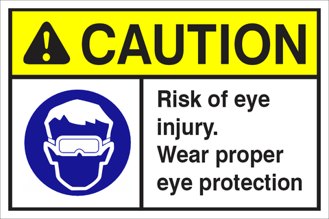 Caution : risk of eye of injury safety sign (CAU061)