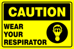 Caution : wear your respirator safety sign (CAU093)