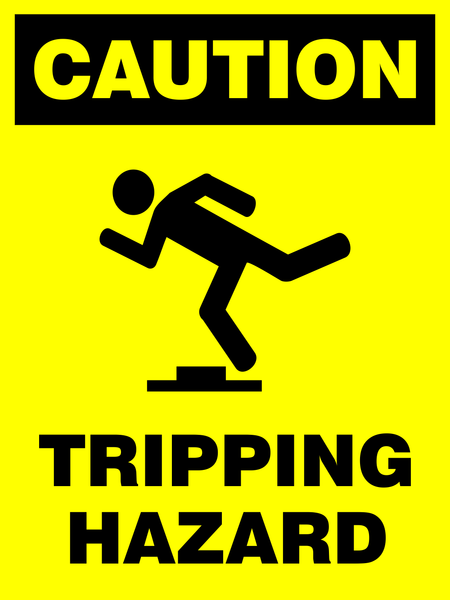 Caution : Tripping Hazard safety sign. (CAU109) | Safety Sign Online