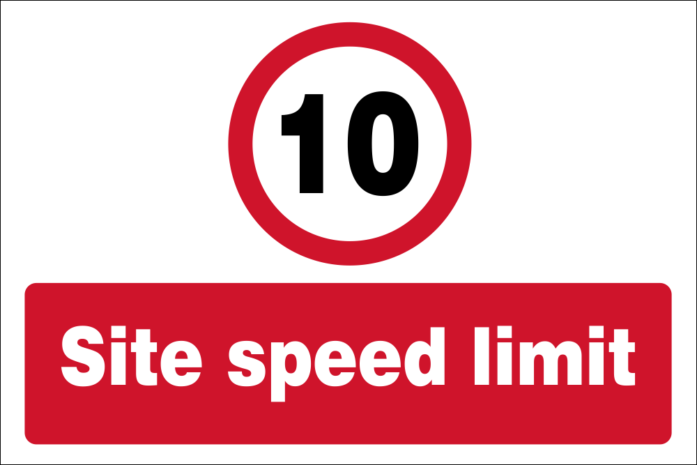 Speed limit 10km safety sign (CONS0089) | Safety Sign Online