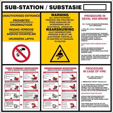 Sub-Station - Unauthorised Entrance prohibited Safety Sign (CPR03)