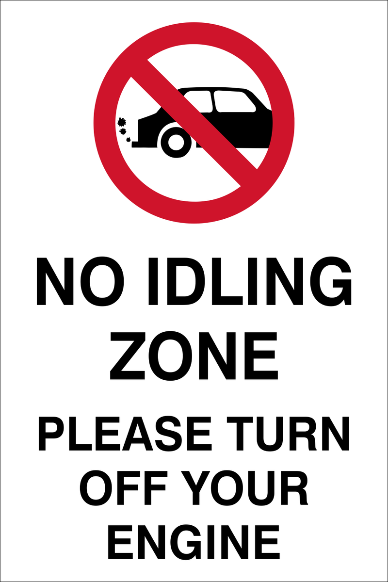 No Idling zone safety sign (CS01) | Safety Sign Online