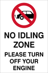 No Idling zone safety sign (CS01)