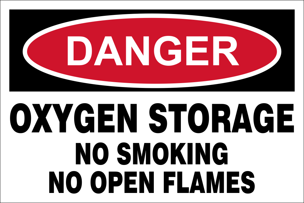 Danger : Oxygen storage safety sign (DAN024) | Safety Sign Online