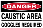 Danger : Caustic area safety sign (DAN053)