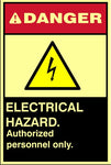 Danger Electrical Hazard - Photo Luminescent Safety sign (DAN116)