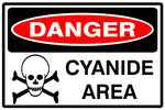 Danger : Cyanide area safety sign (DAN117)