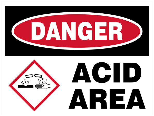 Danger : Acid Area safety sign (DAN105) | Safety Sign Online