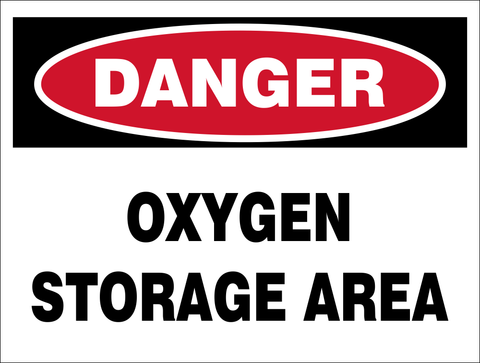 Danger : Oxygen Storage Area safety sign (DAN109)