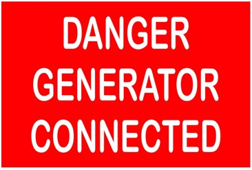 Danger Generator connected safety sign (EGE006)