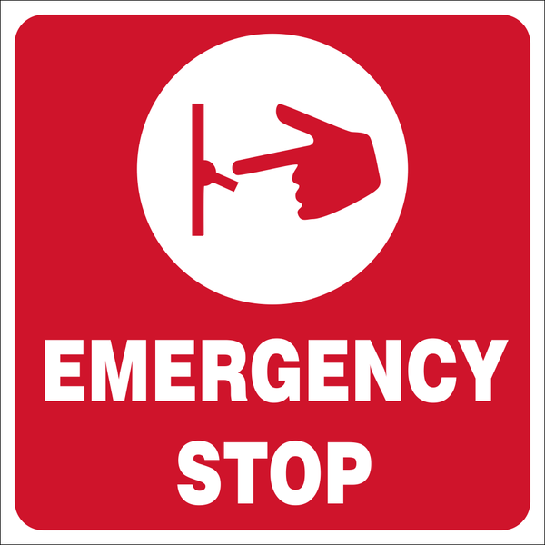 Emergency stop safety sign (ES14) | Safety Sign Online