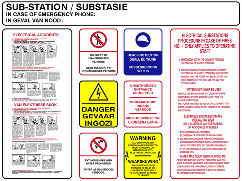 Sub-Station Electrical Accidents safety sign (ES44)