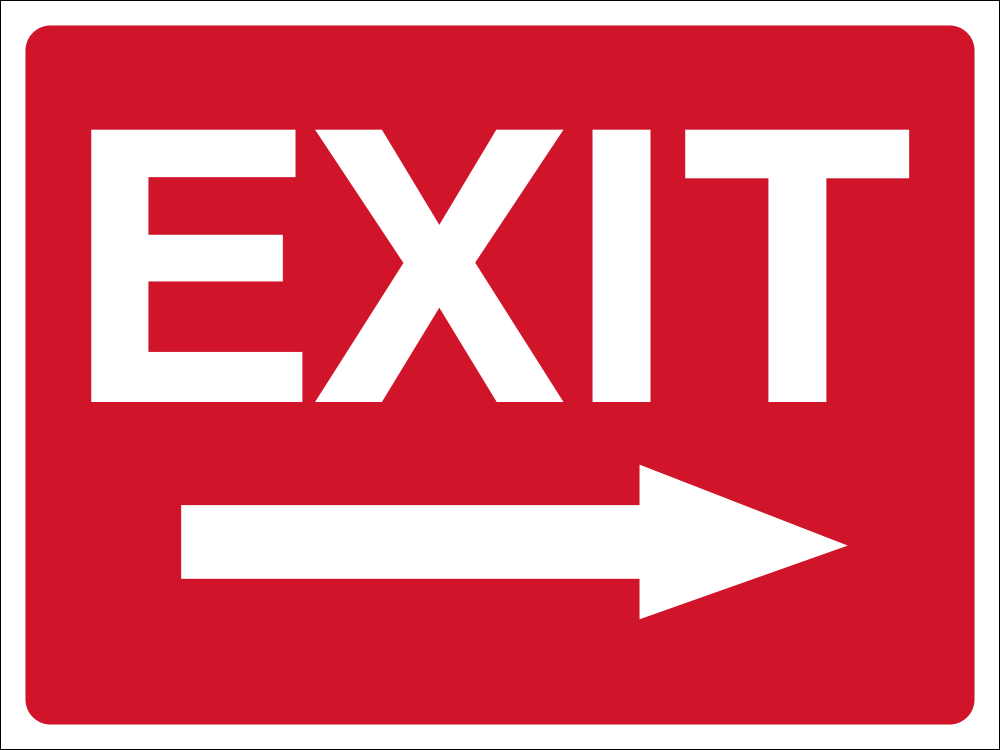 Exit with arrow right safety sign (EX02) | Safety Sign Online