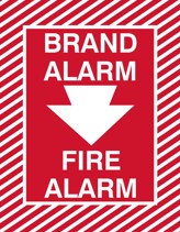 Brand Alarm - Fire Alarm with Arrow down safety sign (FA30)