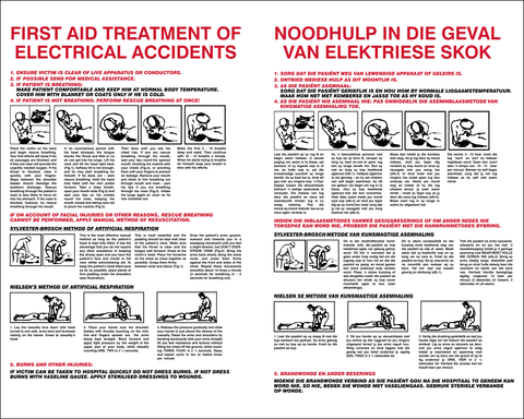 First aid treatment of electrical accidents safety sign (EI26)