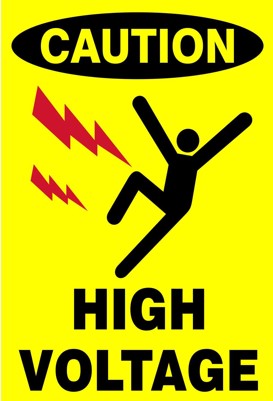 Caution : High Voltage safety sign (HW153)