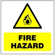 Fire Hazard safety sign (HW72)