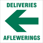 Deliveries with arrow left safety sign (IN18)