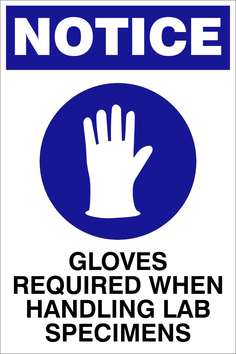 Notice : Gloves required safety sign (LAB07)300x400mm / ABS Plastic