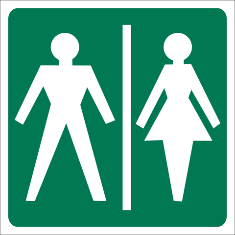 Unisex toilet safety sign (M109)