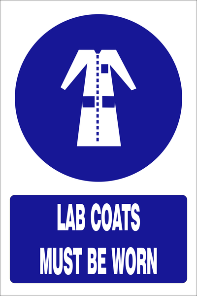 Lab Coats Must Be Worn Safety Sign (mv021 A) 