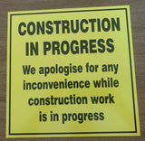 Construction in progress safety sign (C47)