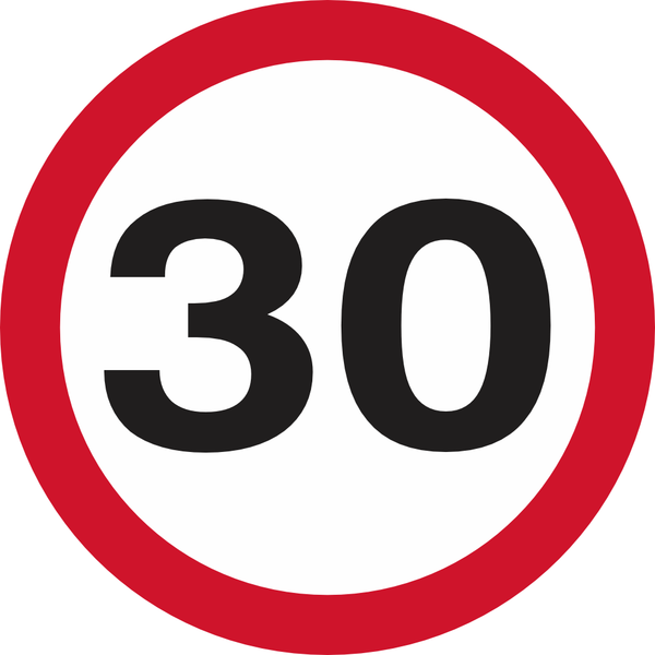 30km Speed Limit road sign (R201) 30 | Safety Sign Online