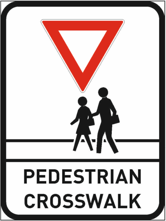 Pedestrian Crosswalk road sign (R355)