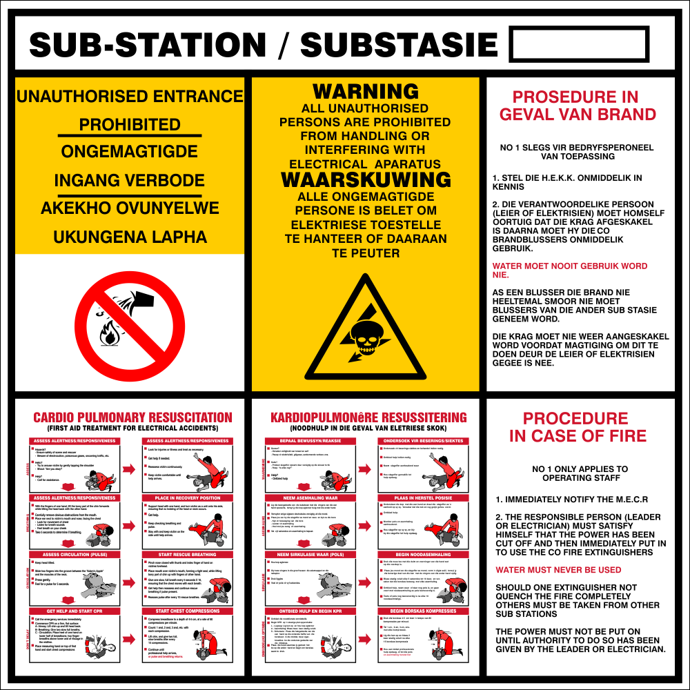 Sub-Station - Unauthorised Entrance prohibited Safety Sign (CPR03 ...