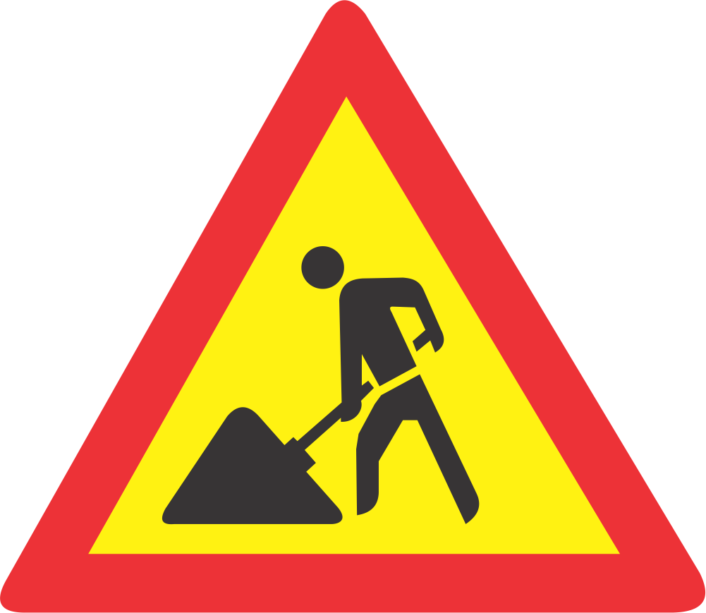 Temp Road Signs with Cones, Delineators and Flag - COMBO1