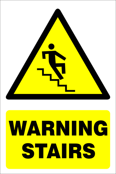 Warning stairs safety sign (WARN09) | Safety Sign Online