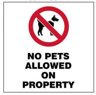 No pets allowed on property safety sign (WARN11)