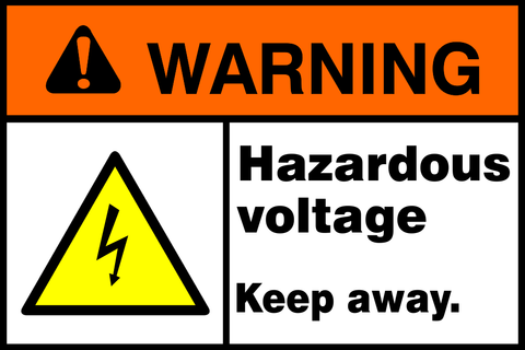 Warning hazardous voltage safety sign  (WARN20)