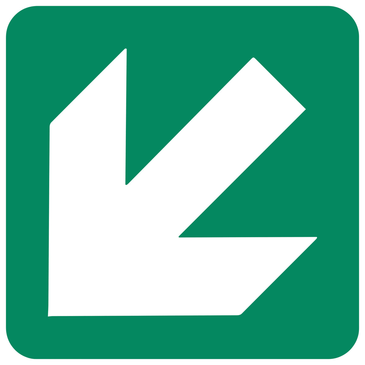 Diagonal Green Arrow SABS safety sign (GA2.1) | Safety Sign Online