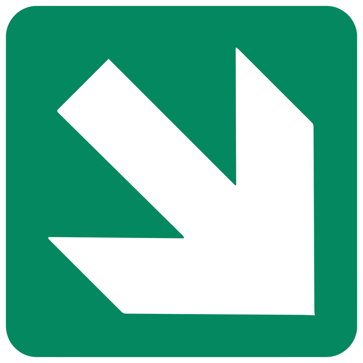 Diagonal Green Arrow SABS safety sign (GA2.1) | Safety Sign Online