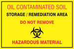 Oil Contaminated soil safety sign (HW74)