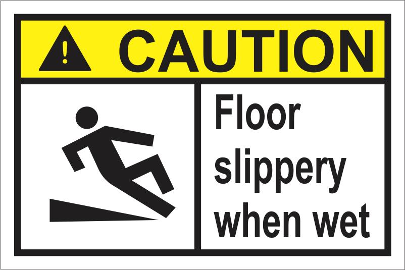 Caution : Floor slippery when wet safety sign (HW7.1) | Safety Sign Online