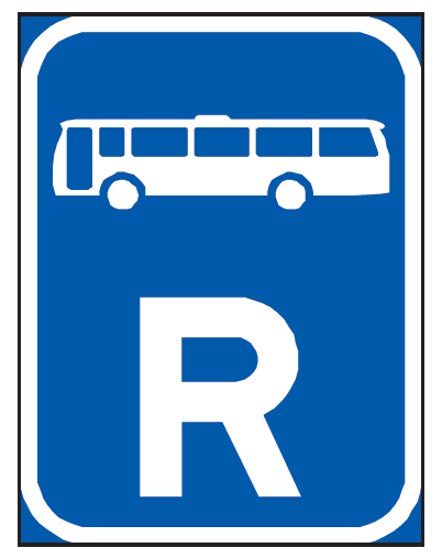 Bus reservation road sign (R301)