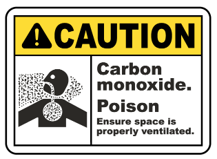 Caution : Carbon monoxide safety sign (CAU06)