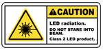 Caution LED radiation safety sign (CAU088)