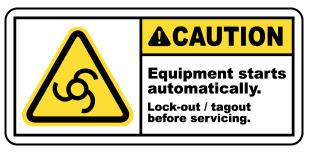 Caution : Equipment starts automatically. safety sign (CAU091)