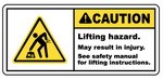 Caution : Lifting hazard. safety sign (CAU097)