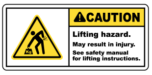 Caution : Lifting hazard. safety sign (CAU097)