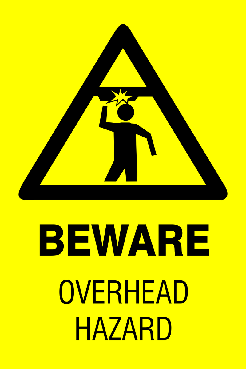 Beware : Overhead Hazard safety sign (HW158) | Safety Sign Online